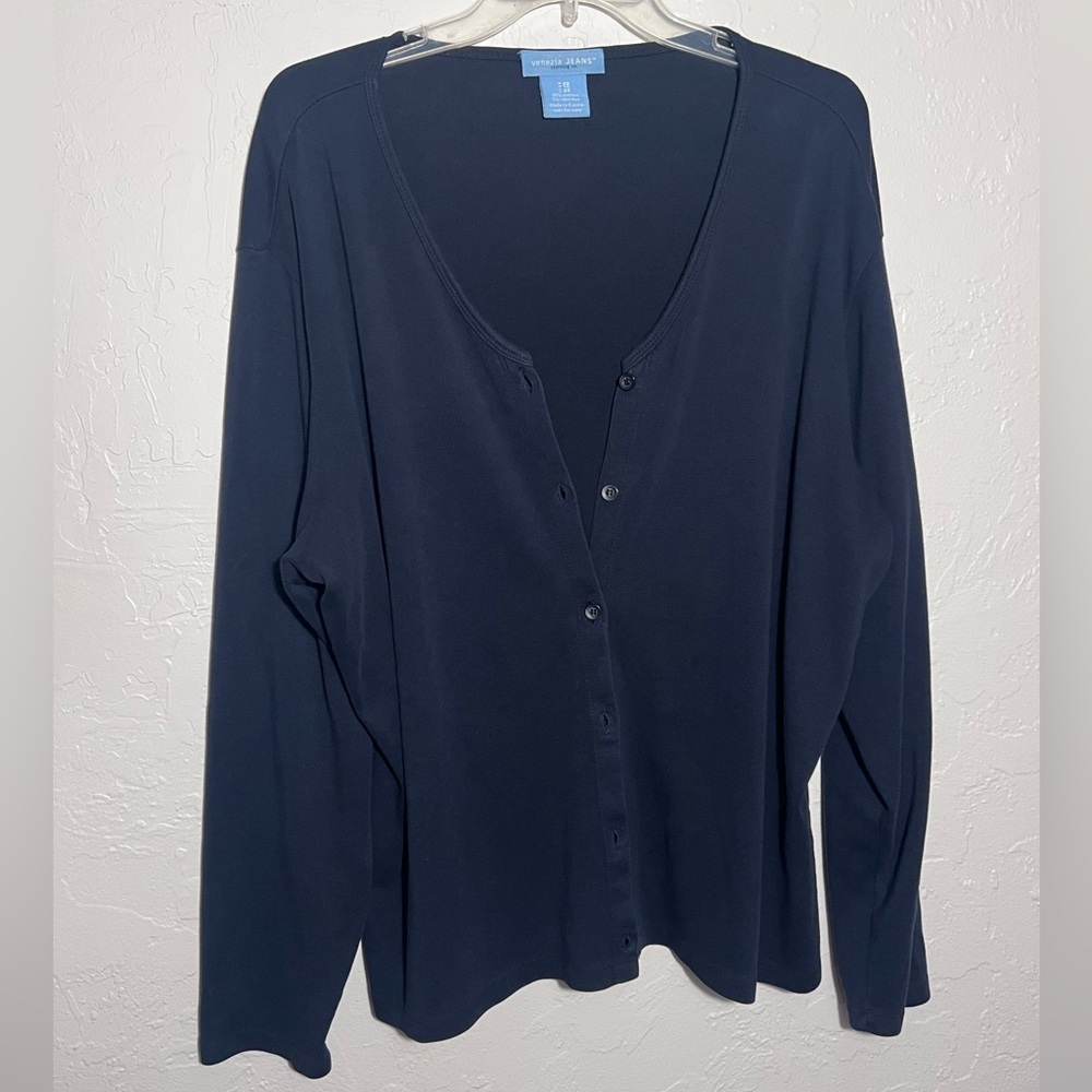 VINTAGE LANE BRYANT VENEZIA JEANS CLOTHING CO. BLACK CARDIGAN SIZE 22/24